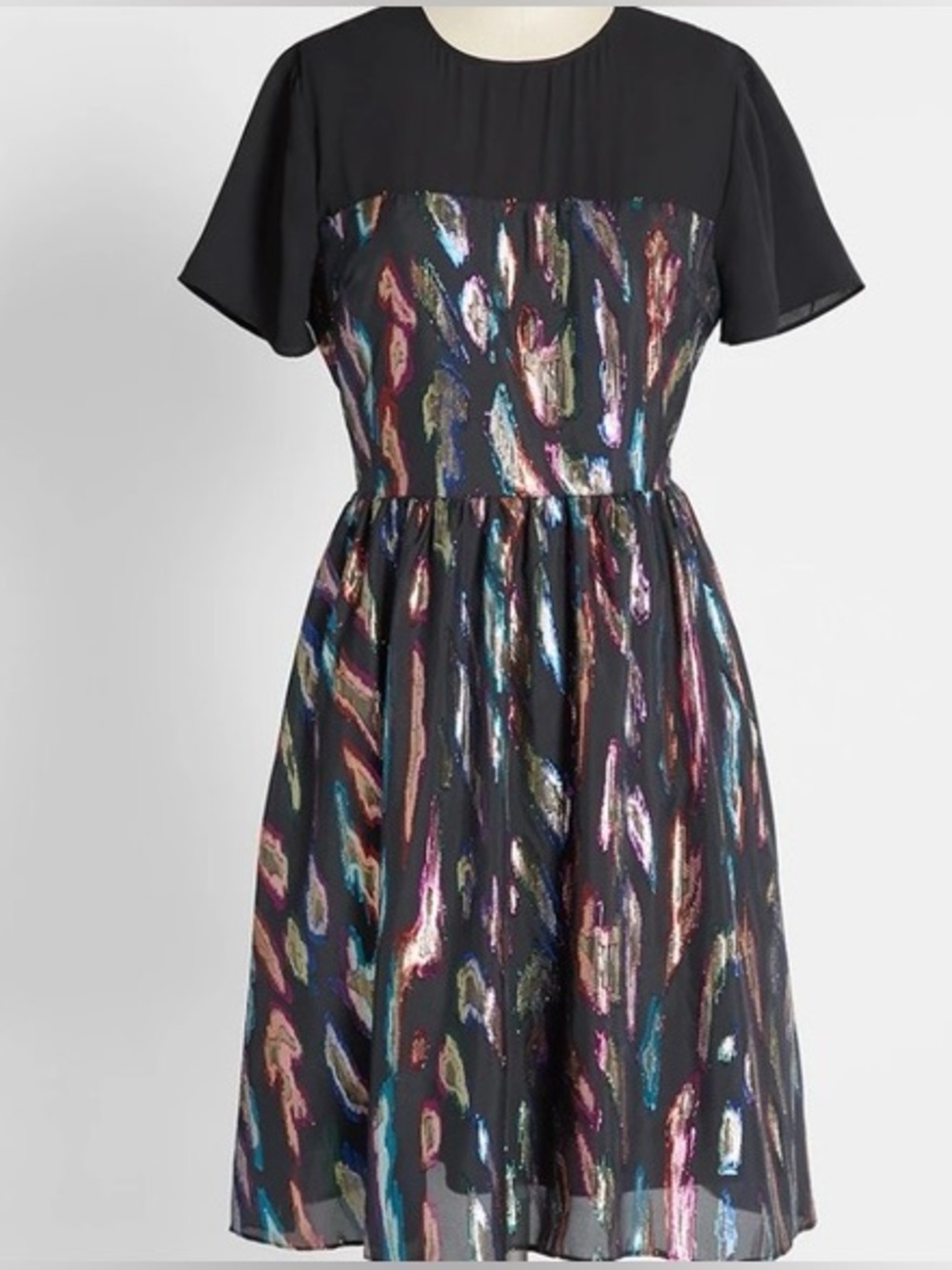 ModCloth | Rainbow Gemma Metallic Dress